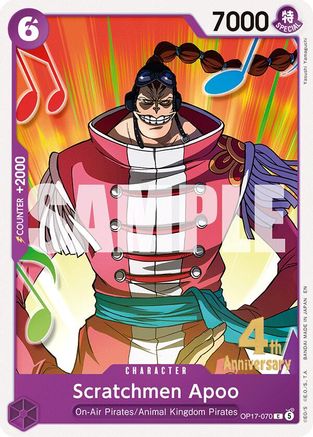 Scratchmen Apoo (OP17-070) - The World's Strongest Warriors Release Event Cards