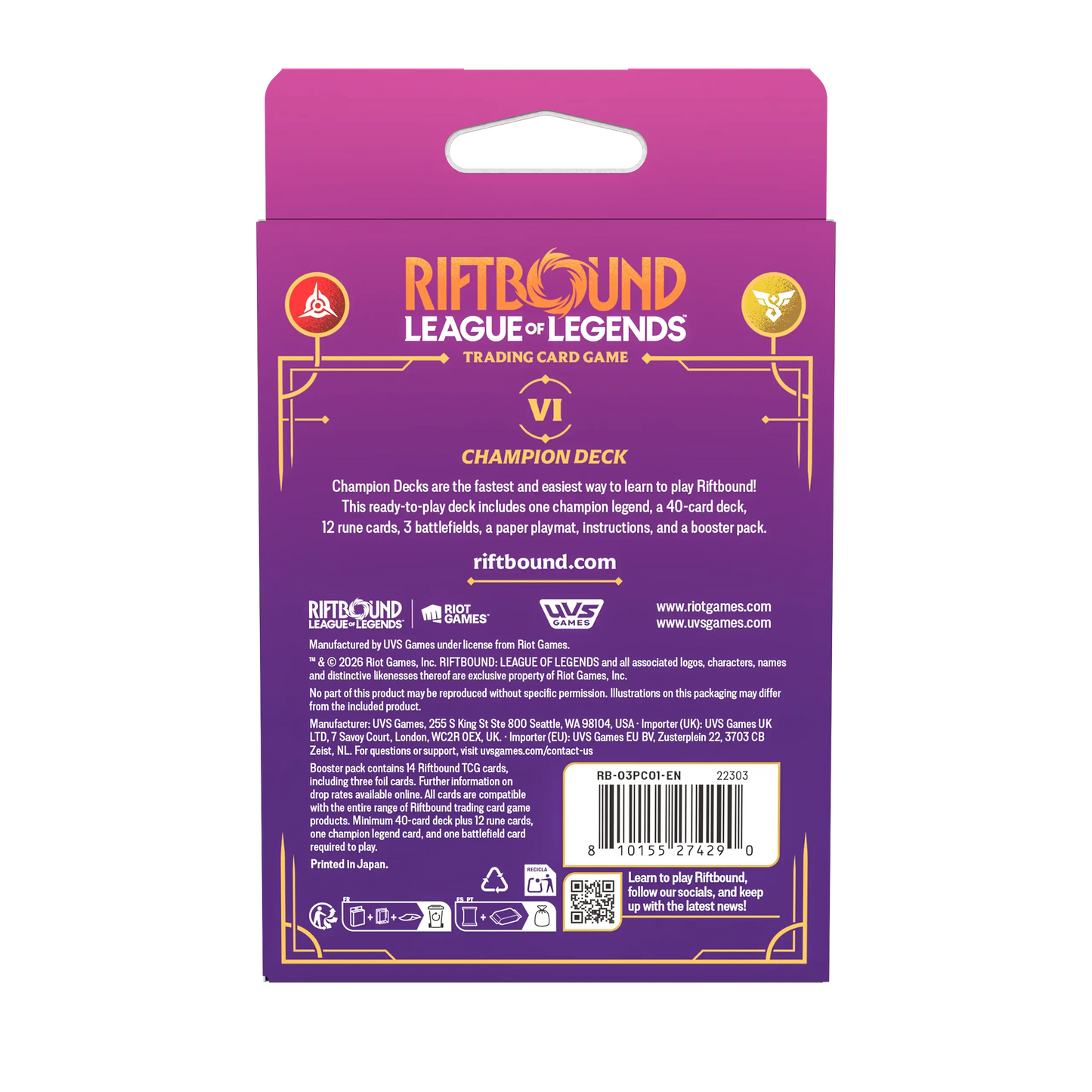 Riftbound Unleashed Champion Deck: Vi