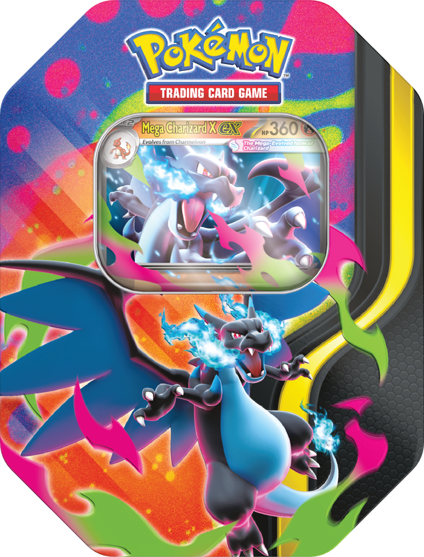 pokemon trading card games mega evolutions mini tins 10ct msrp Mega Charizard Tin – Emmett's ToyStop