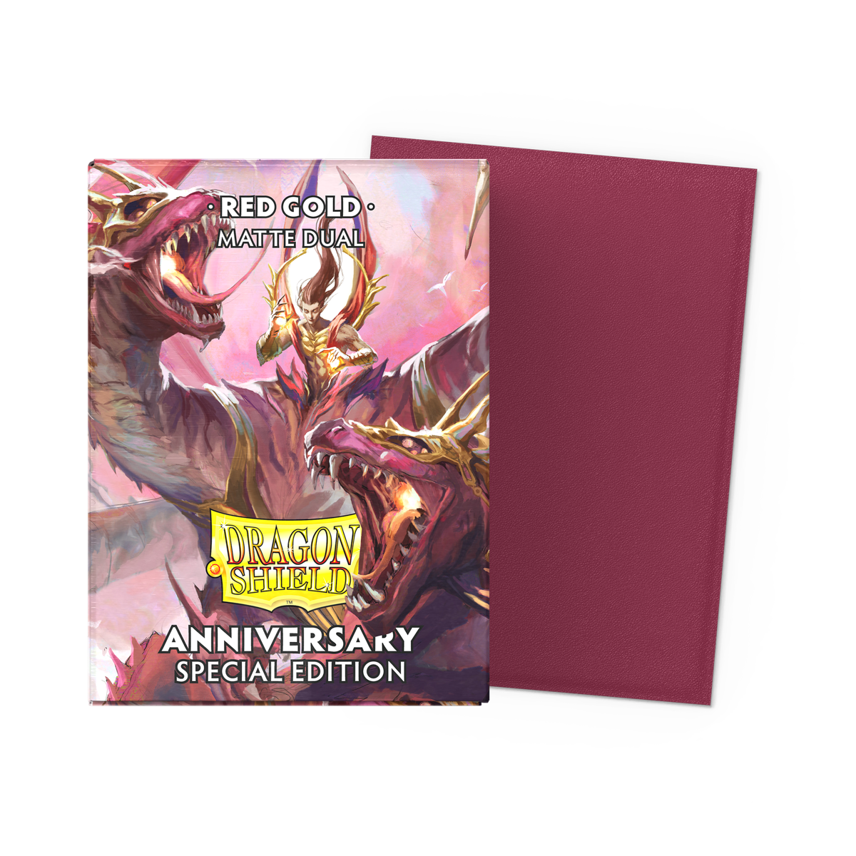 Dragon Shield - 100ct Standard Size - Dual Matte Special Anniversary Edition Red/Gold