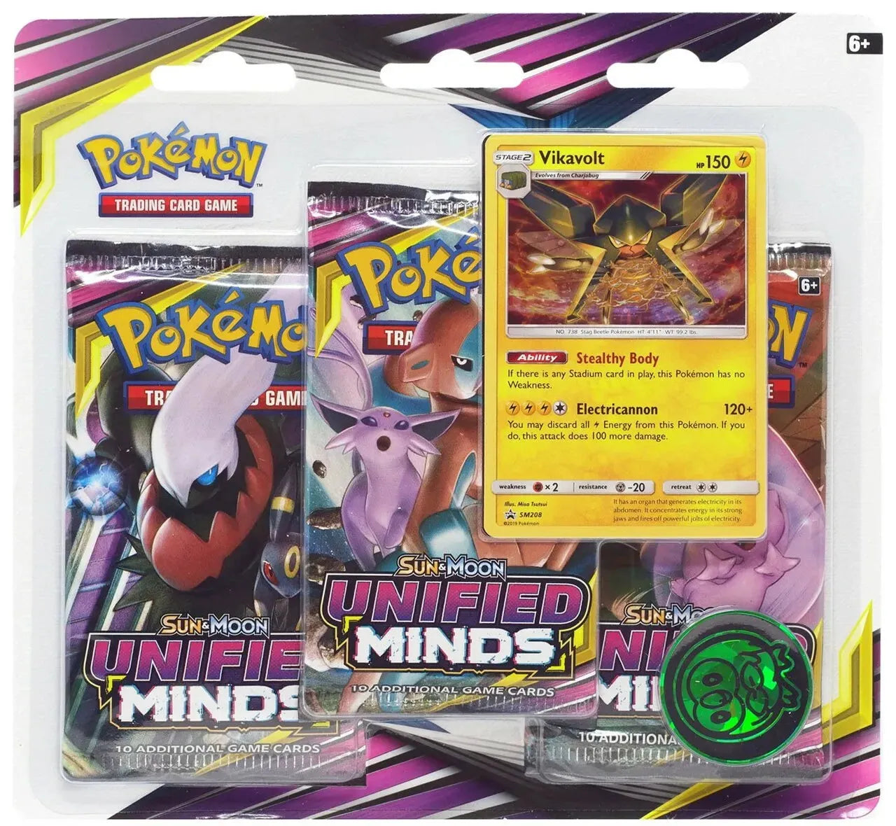 Sun & Moon: Unified Minds - 3-Pack Blister (Vikavolt) - Emmett's ToyStop
