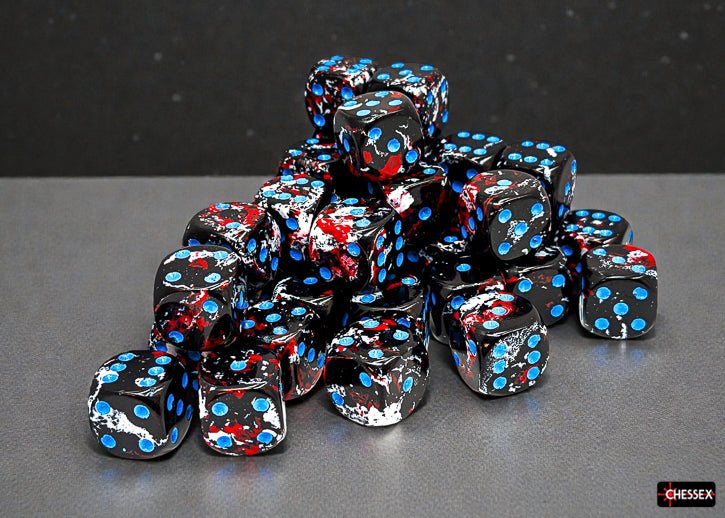 Brush Dark Side/blue 12mm d6 Dice Block (36 dice)