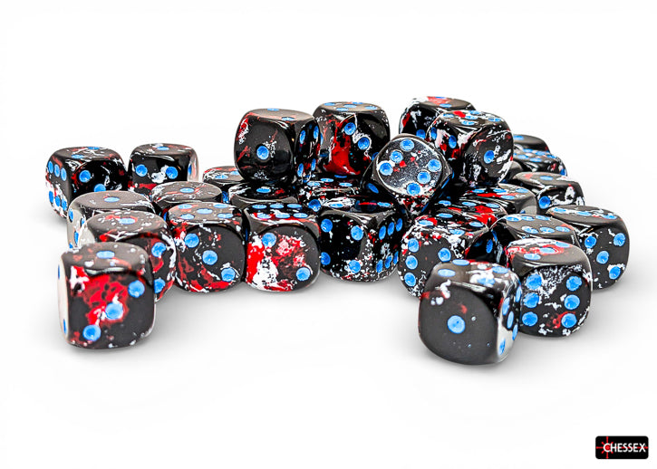 Brush Dark Side/blue 12mm d6 Dice Block (36 dice)