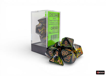 Brush Polyhedral Deep Forest/gold 7-Die Set