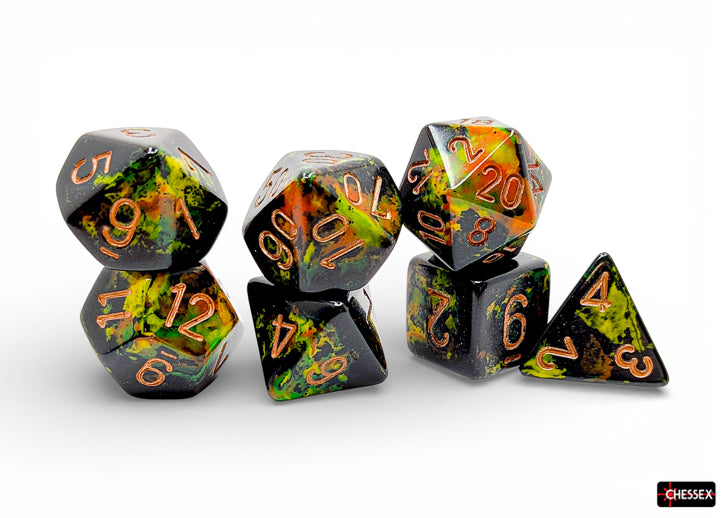 Brush Polyhedral Deep Forest/gold 7-Die Set