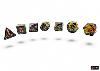 Brush Polyhedral Deep Forest/gold 7-Die Set