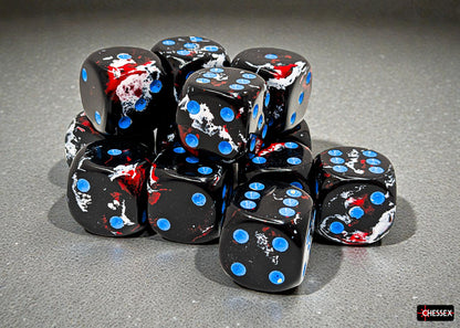Brush Dark Side/blue 16mm d6 Dice Block (12 dice)