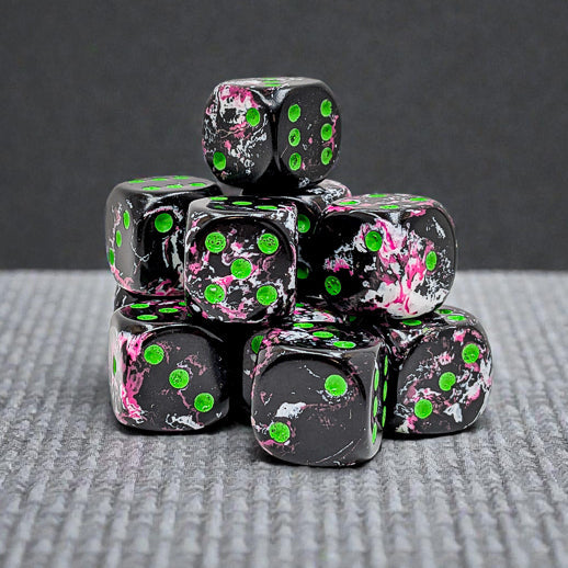 Brush Paintball/green 16mm d6 Dice Block (12 dice)