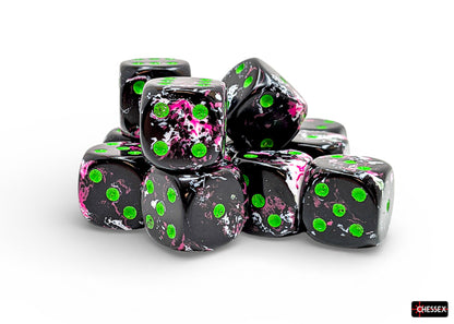 Brush Paintball/green 16mm d6 Dice Block (12 dice)