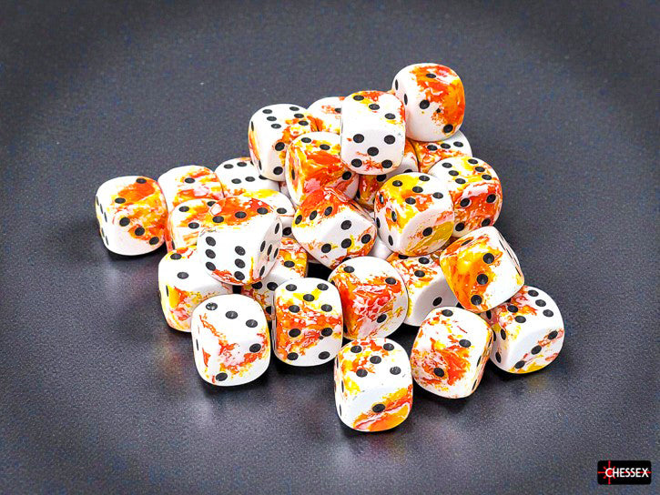 Brush Sunrise/black 12mm d6 Dice Block (36 dice)