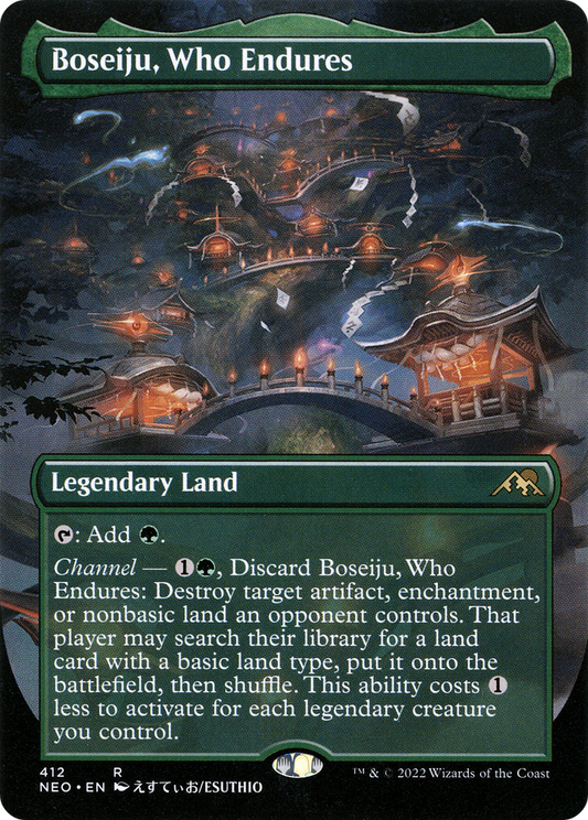 Boseiju, Who Endures (NEO-412) - [Kamigawa: Neon Dynasty] (Borderless) Foil
