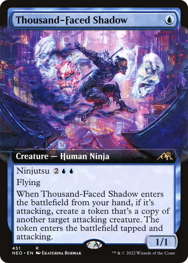 Thousand-Faced Shadow (NEO-451) - [Kamigawa: Neon Dynasty]: (Extended Art)
