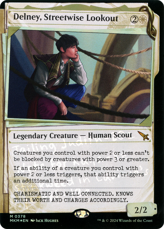 Delney, Streetwise Lookout (MKM-378) - [Murders at Karlov Manor]: (Showcase) Foil