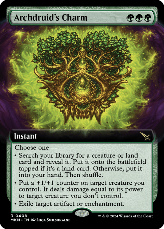 Archdruid's Charm (MKM-408) - [Murders at Karlov Manor]: (Extended Art)