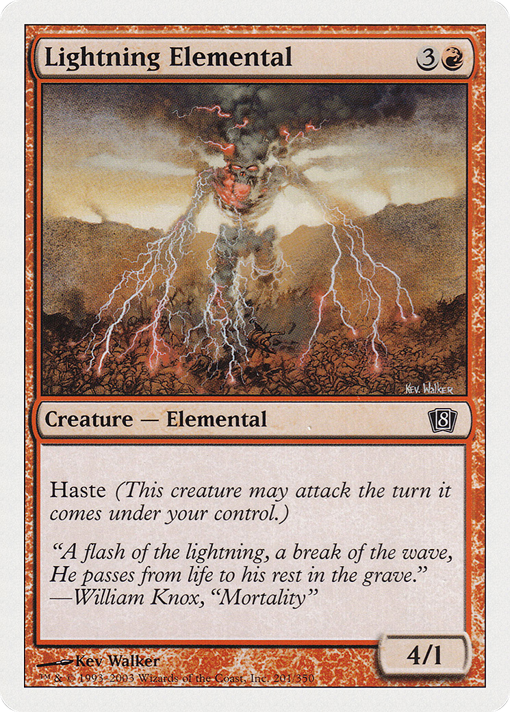 Lightning Elemental (8ED-201) - [Eighth Edition]