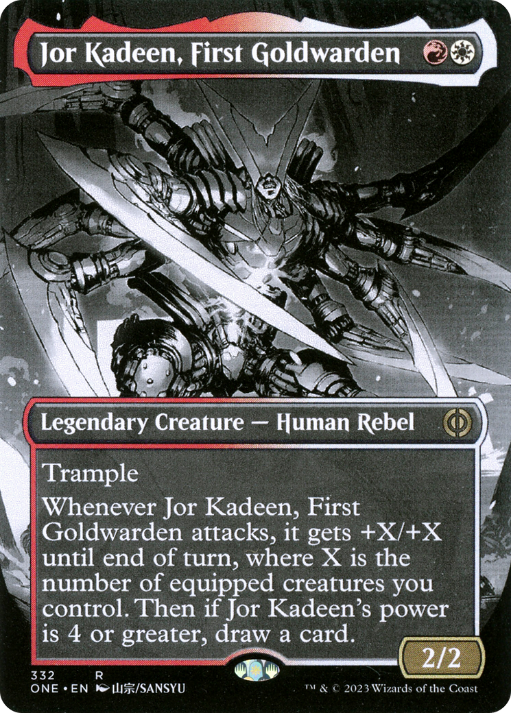 Jor Kadeen, First Goldwarden (ONE-332) - [Phyrexia: All Will Be One]: (Showcase) (Borderless) Foil