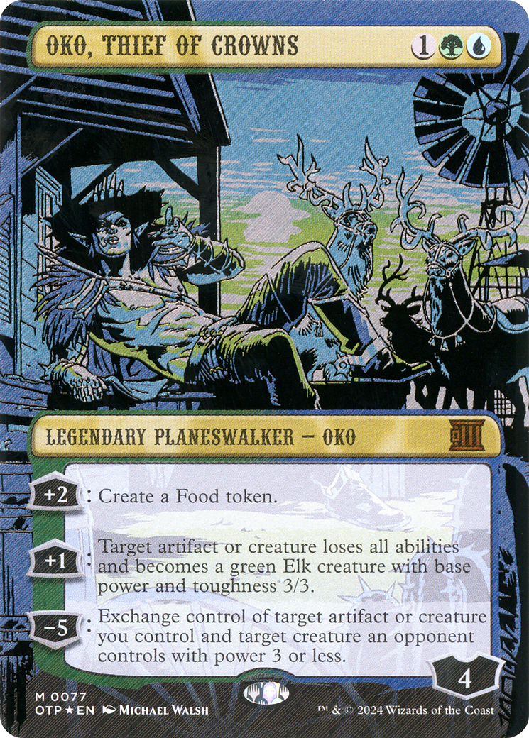 Oko, Thief of Crowns (OTP-077) - [Breaking News] (Borderless) Foil