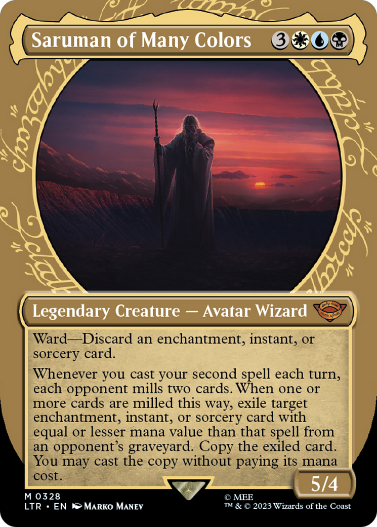 Saruman of Many Colors (LTR-328) - [The Lord of the Rings: Tales of Middle-earth]: (Showcase) (Borderless) Foil