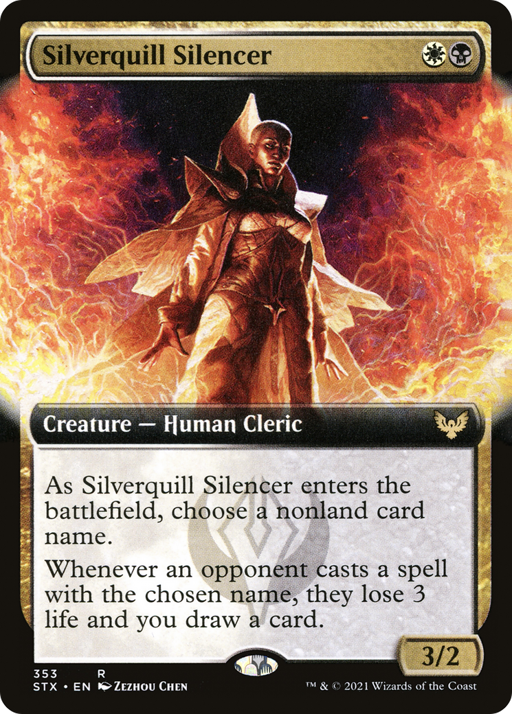 Silverquill Silencer (STX-353) - [Strixhaven: School of Mages]: (Extended Art) Foil