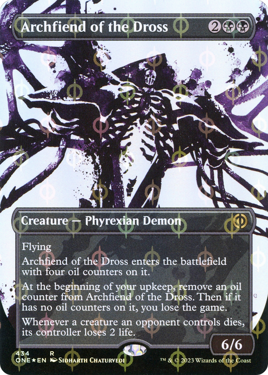 Archfiend of the Dross (ONE-434) - [Phyrexia: All Will Be One]: (Showcase) (Borderless) Foil