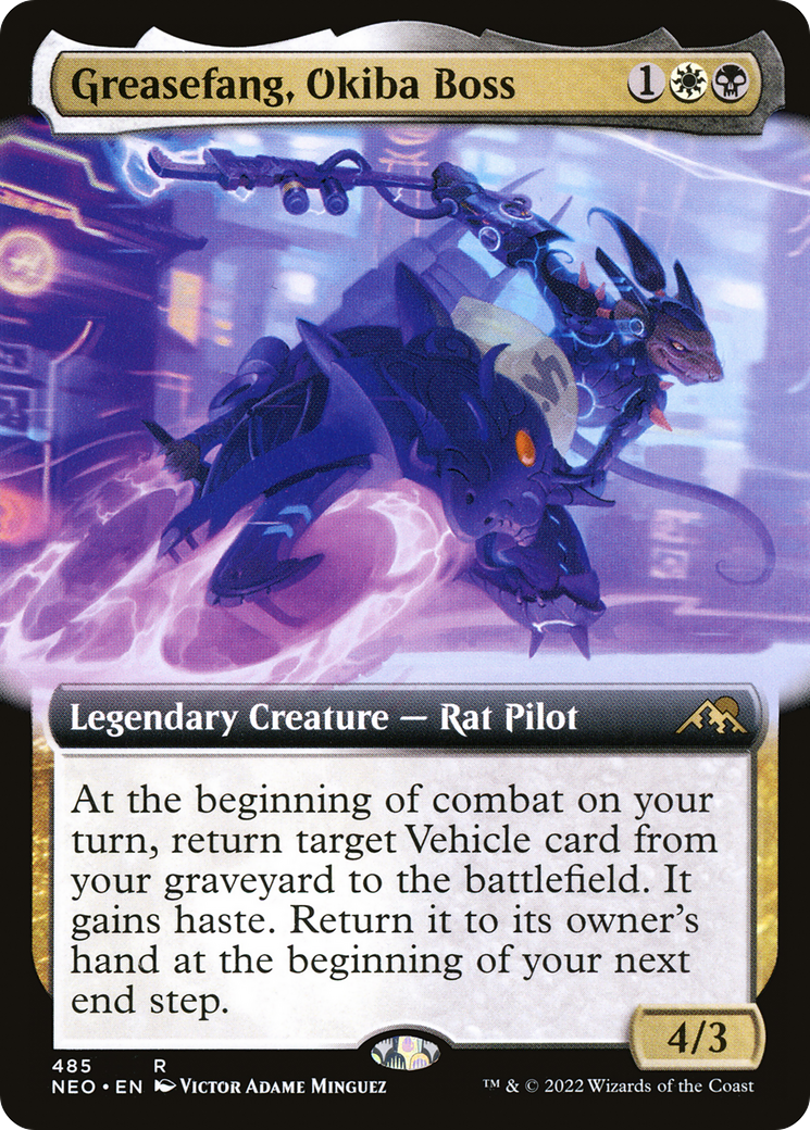 Greasefang, Okiba Boss (NEO-485) - [Kamigawa: Neon Dynasty]: (Extended Art)