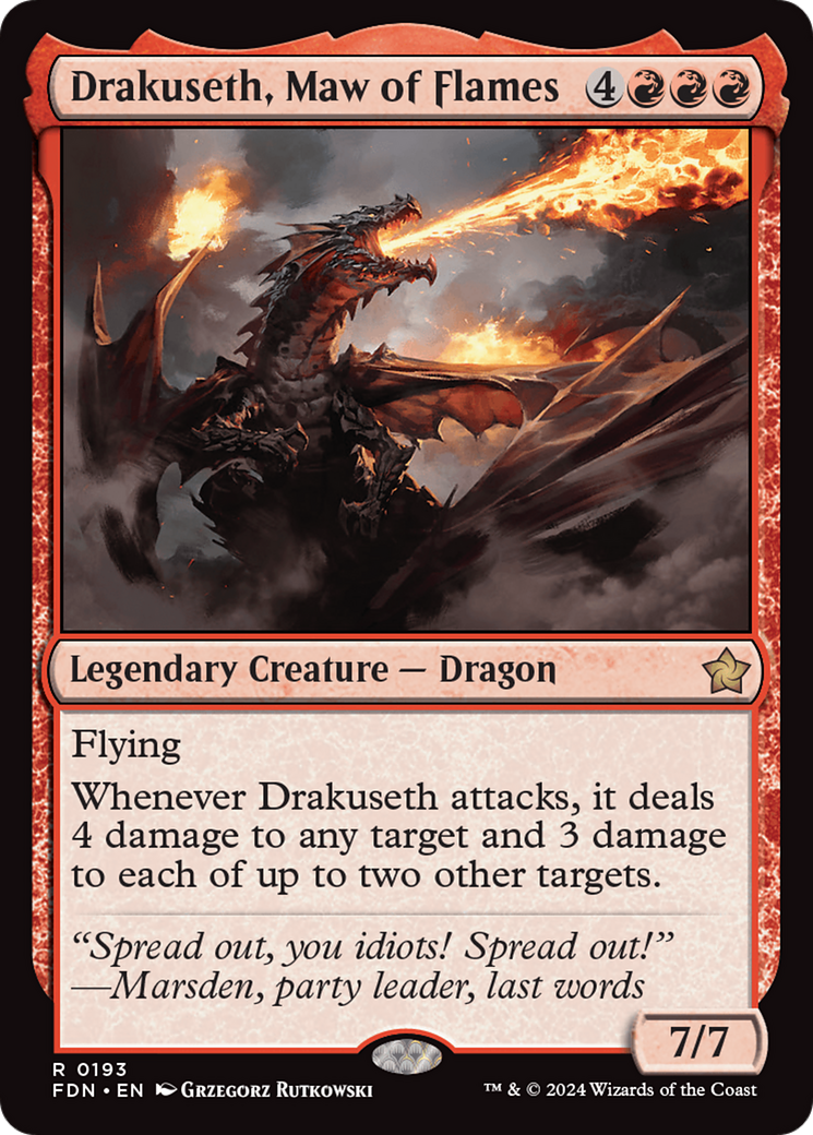 Drakuseth, Maw of Flames (FDN-193) - [Foundations] Foil