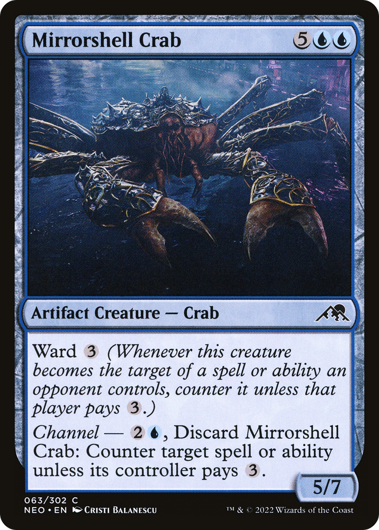 Mirrorshell Crab (NEO-063) - [Kamigawa: Neon Dynasty] Foil