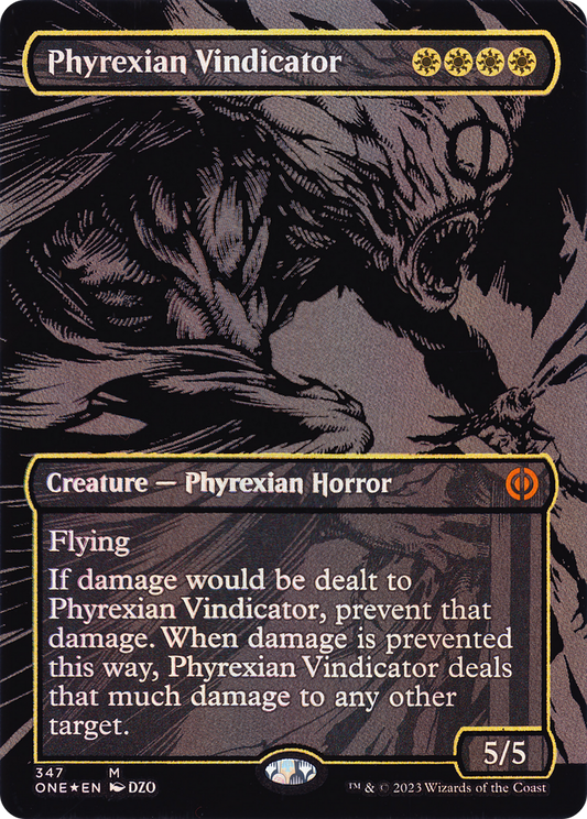 Phyrexian Vindicator (ONE-347) - [Phyrexia: All Will Be One] (Borderless) Foil