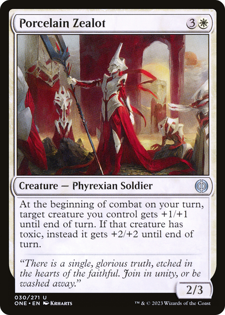Porcelain Zealot (ONE-030) - [Phyrexia: All Will Be One] Foil