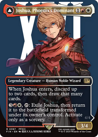 Joshua, Phoenix's Dominant // Phoenix, Warden of Fire (FIN-397) - [FINAL FANTASY]: (enchantment) (Borderless)
