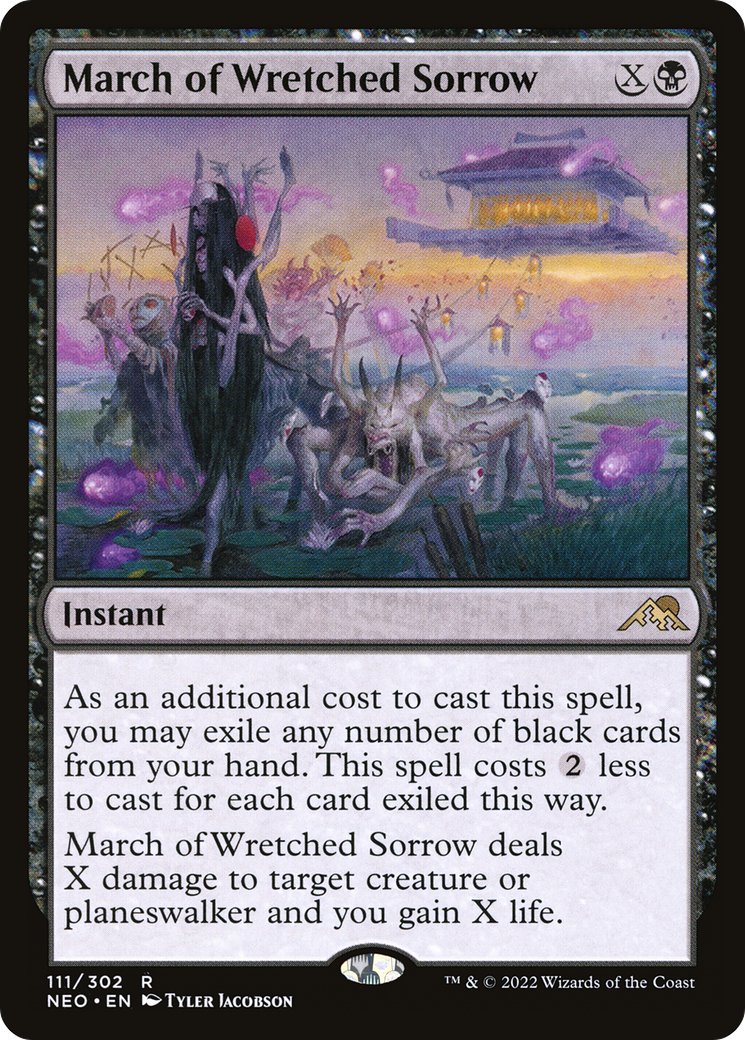 March of Wretched Sorrow (NEO-111) - [Kamigawa: Neon Dynasty] Foil