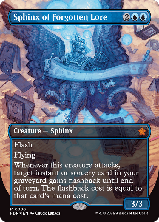 Sphinx of Forgotten Lore (FDN-380) - [Foundations] (Borderless) Foil