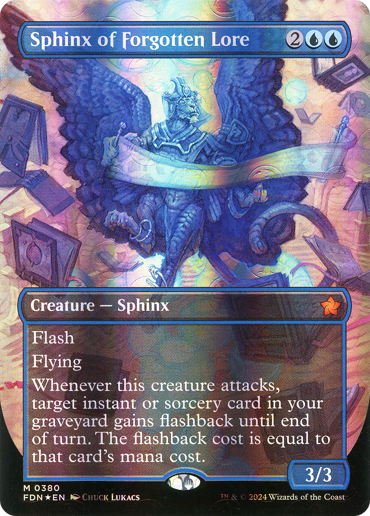 Sphinx of Forgotten Lore (FDN-380) - [Foundations] (Borderless) Foil