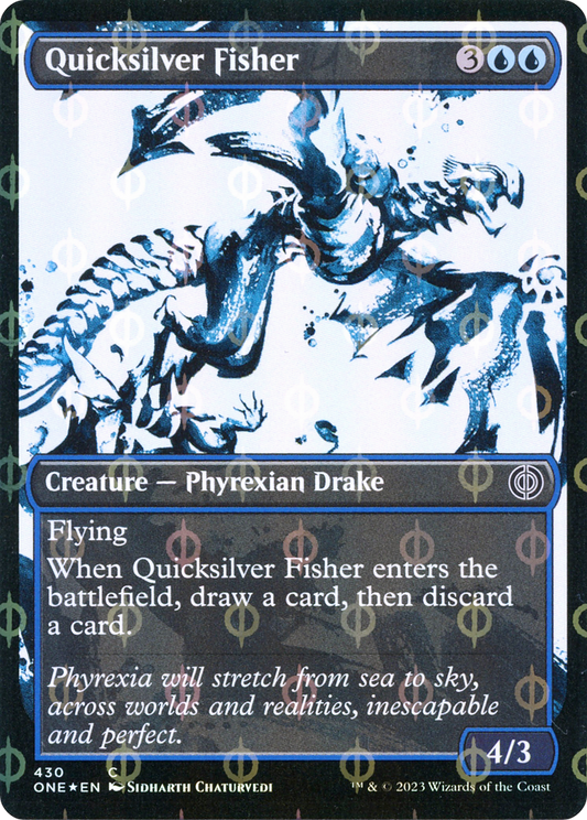 Quicksilver Fisher (ONE-430) - [Phyrexia: All Will Be One]: (Showcase) Foil