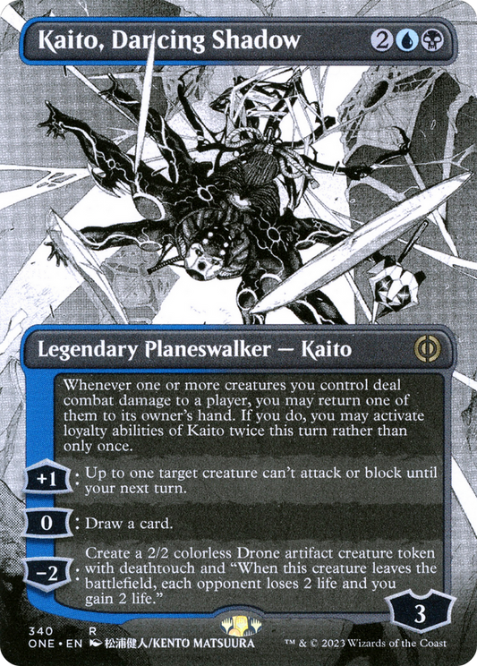 Kaito, Dancing Shadow (ONE-340) - [Phyrexia: All Will Be One]: (Showcase) (Borderless) Foil