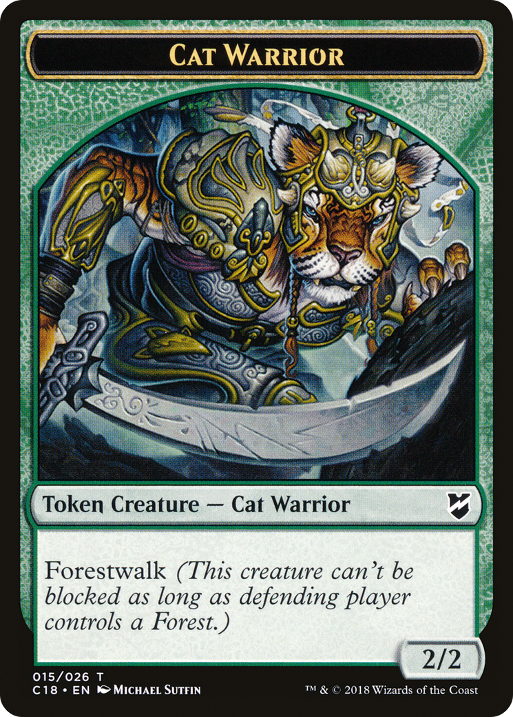 Cat Warrior (TC18-015) - [Commander 2018 Tokens]