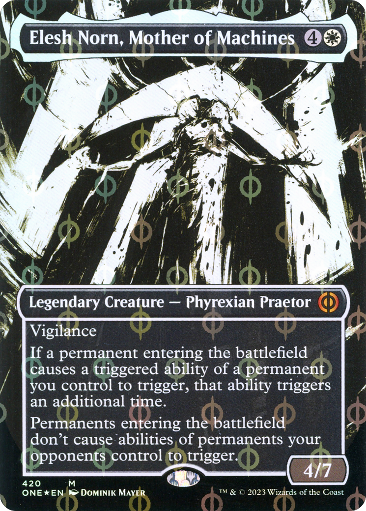 Elesh Norn, Mother of Machines (ONE-420) - [Phyrexia: All Will Be One]: (Showcase) (Borderless) Foil