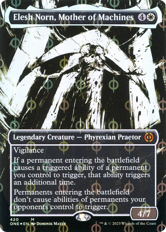 Elesh Norn, Mother of Machines (ONE-420) - [Phyrexia: All Will Be One]: (Showcase) (Borderless) Foil