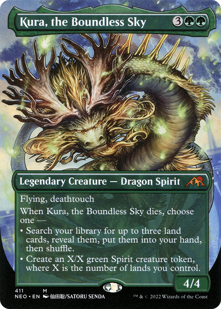 Kura, the Boundless Sky (NEO-411) - [Kamigawa: Neon Dynasty] (Borderless) Foil