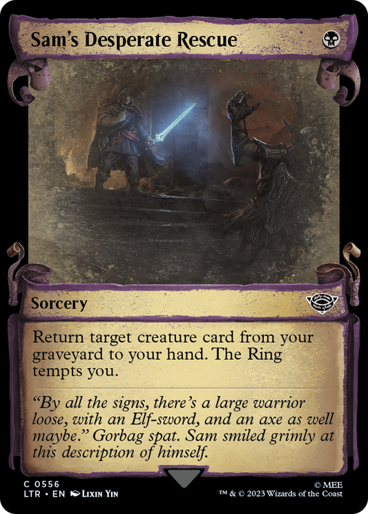 Sam's Desperate Rescue (LTR-556) - [The Lord of the Rings: Tales of Middle-earth]: (Showcase) Foil