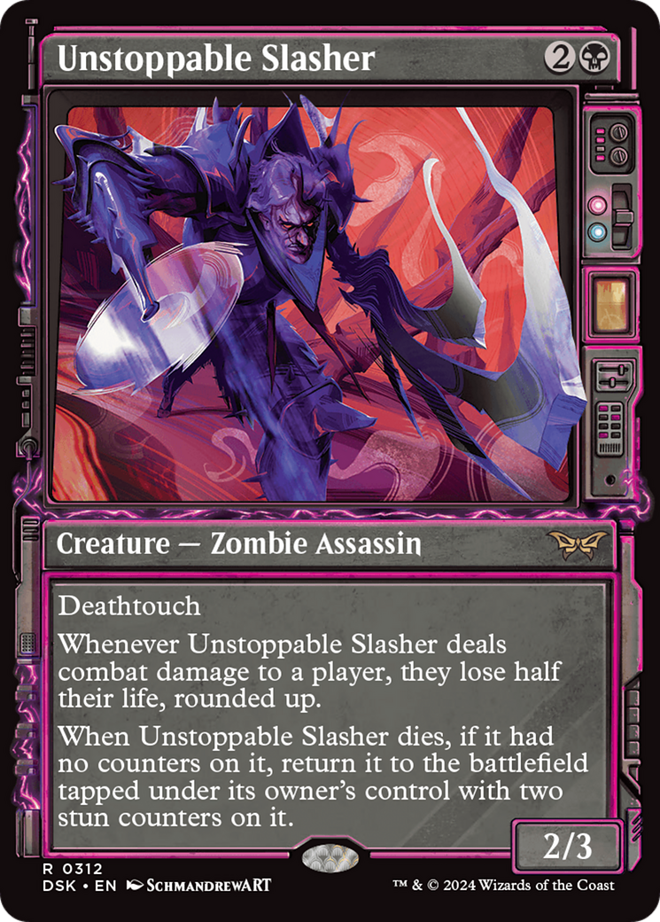 Unstoppable Slasher (DSK-312) - [Duskmourn: House of Horror]: (Showcase) Foil