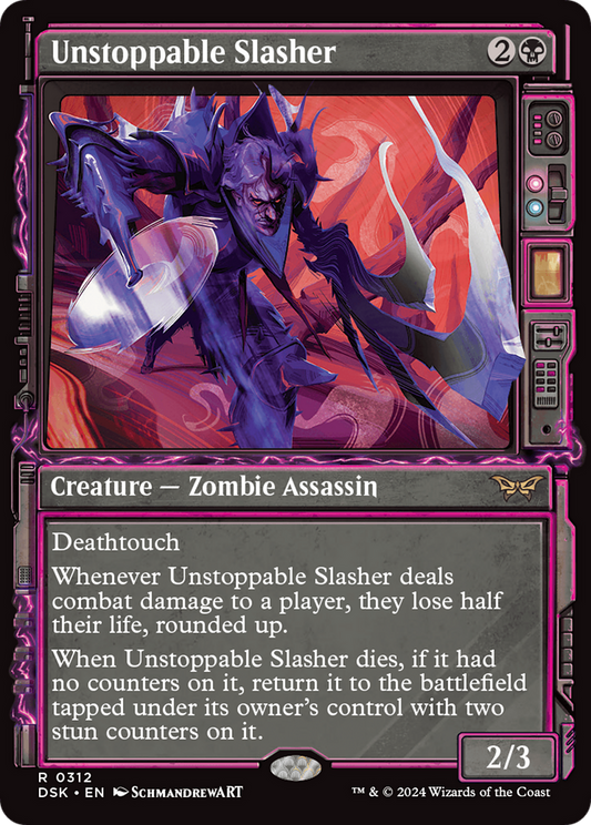 Unstoppable Slasher (DSK-312) - [Duskmourn: House of Horror]: (Showcase) Foil