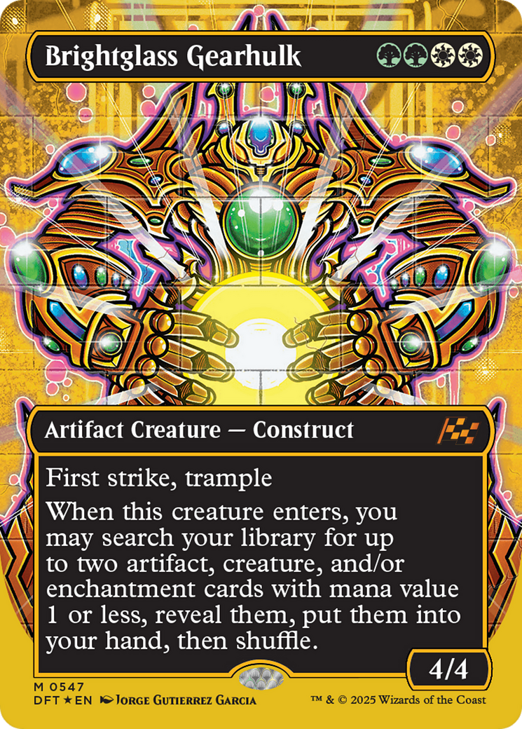Brightglass Gearhulk (Borderless) (First-Place Foil) (DFT-547) - [Aetherdrift] Foil