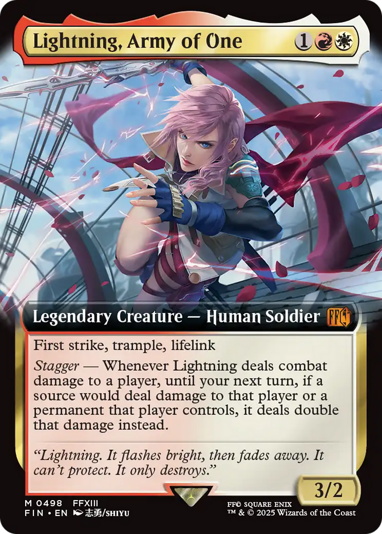 Lightning, Army of One (FIN-498) - [FINAL FANTASY]: (Extended Art) Foil