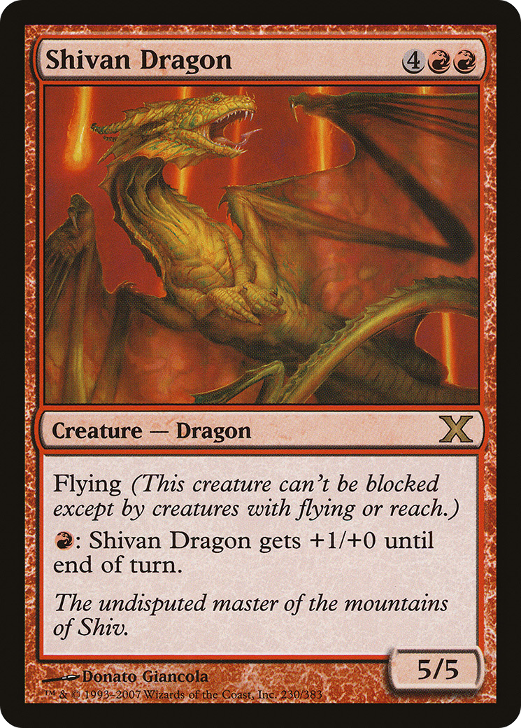 Shivan Dragon (10E-230) - [Tenth Edition]