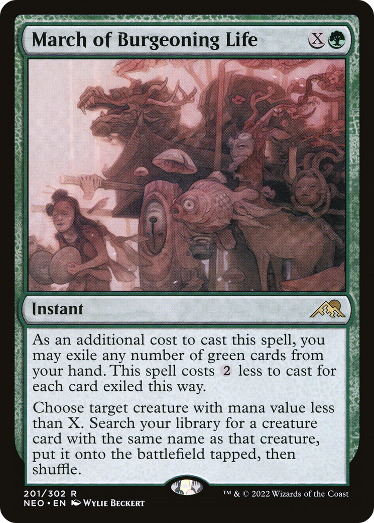 March of Burgeoning Life (NEO-201) - [Kamigawa: Neon Dynasty] Foil