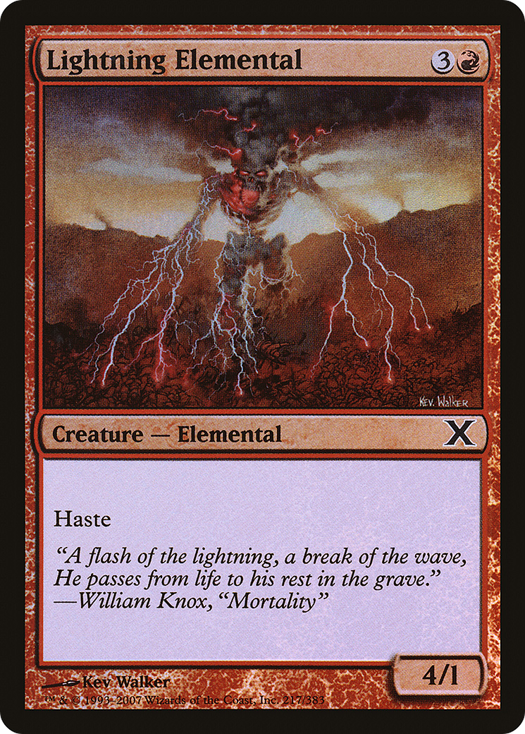 Lightning Elemental (10E-217★) - [Tenth Edition] Foil