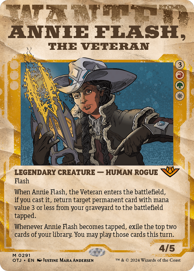 Annie Flash, the Veteran (OTJ-291) - [Outlaws of Thunder Junction]: (Showcase) (Borderless)