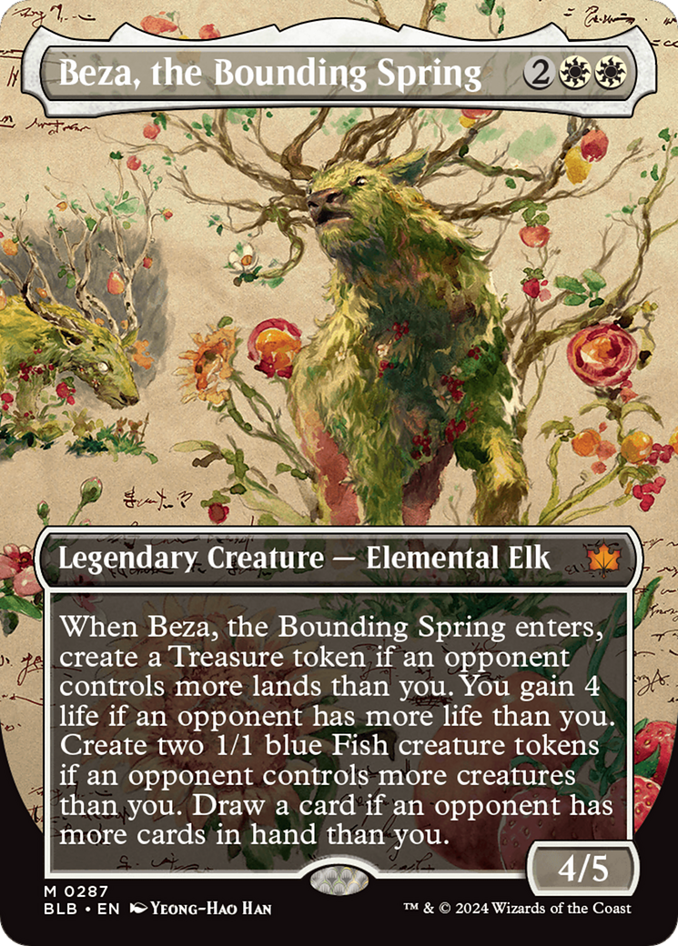 Beza, the Bounding Spring (BLB-287) - [Bloomburrow]: (Showcase) (Borderless) Foil