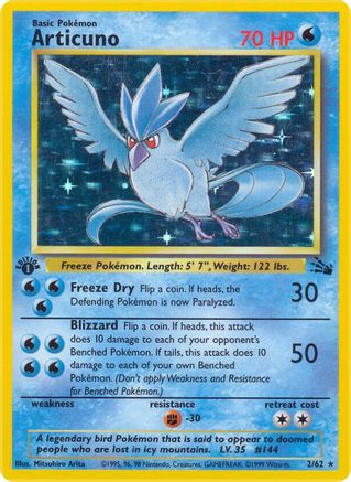 Articuno (2) 2/62 - [Fossil] 1st Edition Holofoil